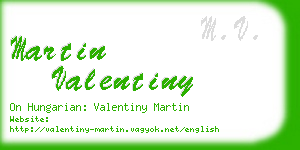 martin valentiny business card